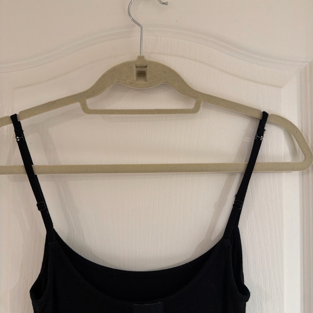Skims Ribbed Black Maxi Dress Size Large - Picture 2 of 5